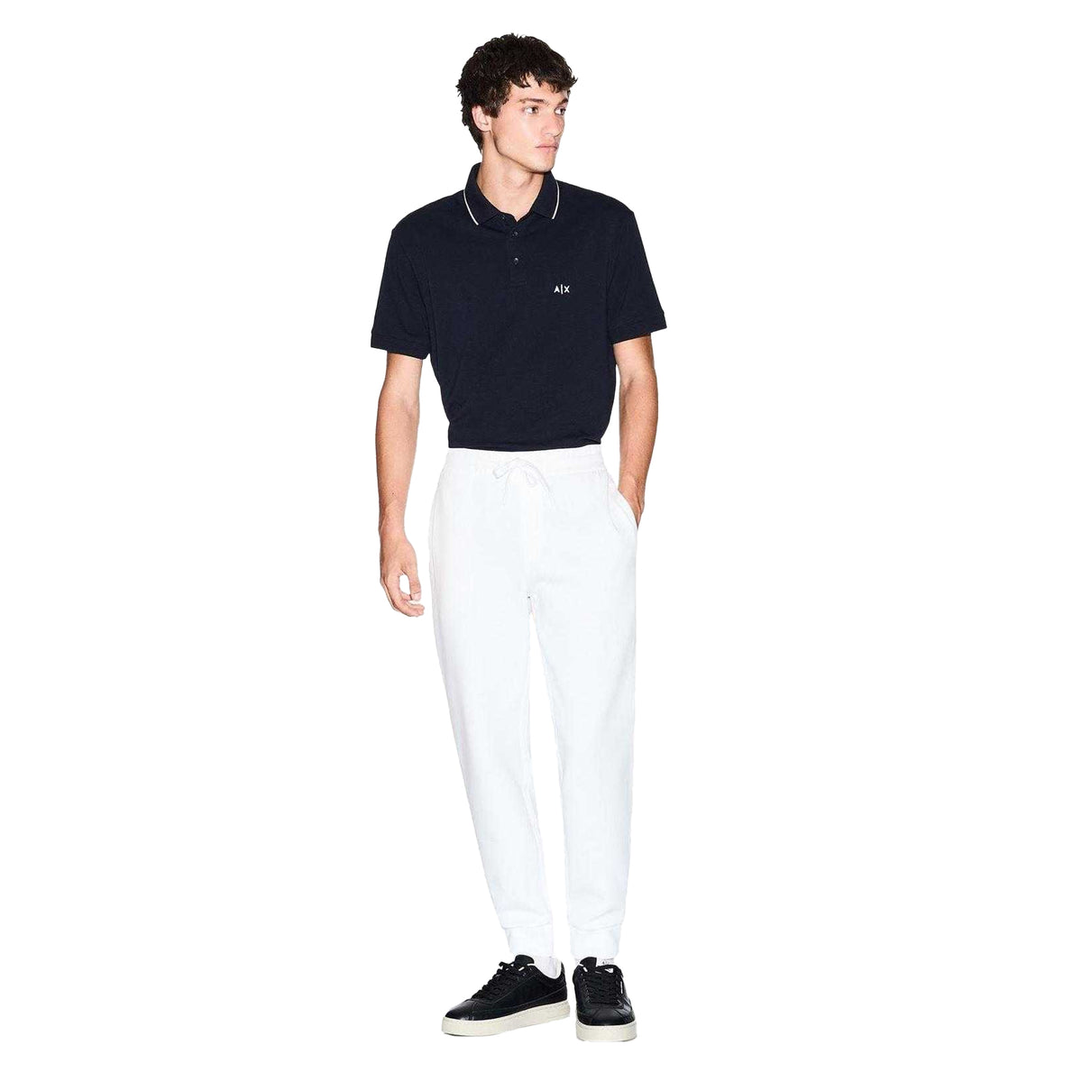 Deep Navy - Pack Shot - Armani Exchange Mens Regular Short-Sleeved Polo Shirt