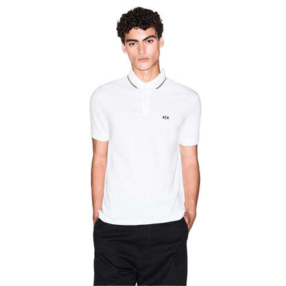 White - Lifestyle - Armani Exchange Mens Regular Short-Sleeved Polo Shirt