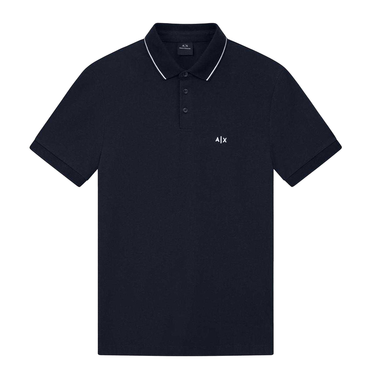 Deep Navy - Front - Armani Exchange Mens Regular Short-Sleeved Polo Shirt