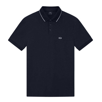 Deep Navy - Front - Armani Exchange Mens Regular Short-Sleeved Polo Shirt