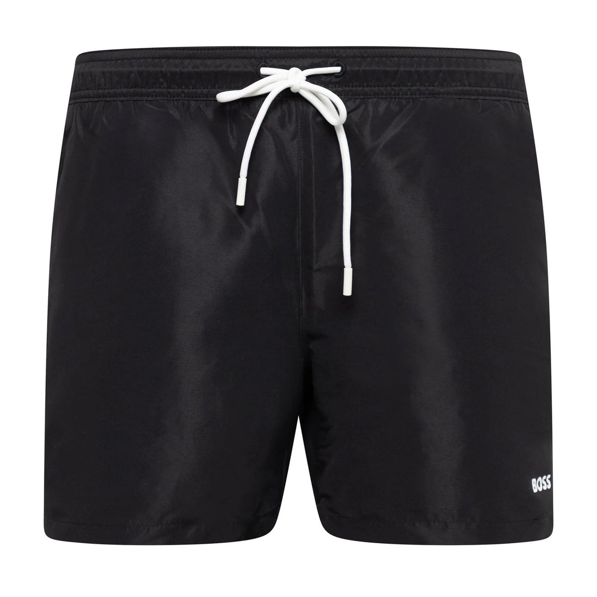 Black - Front - Boss Mens Taped Swimming Trunks