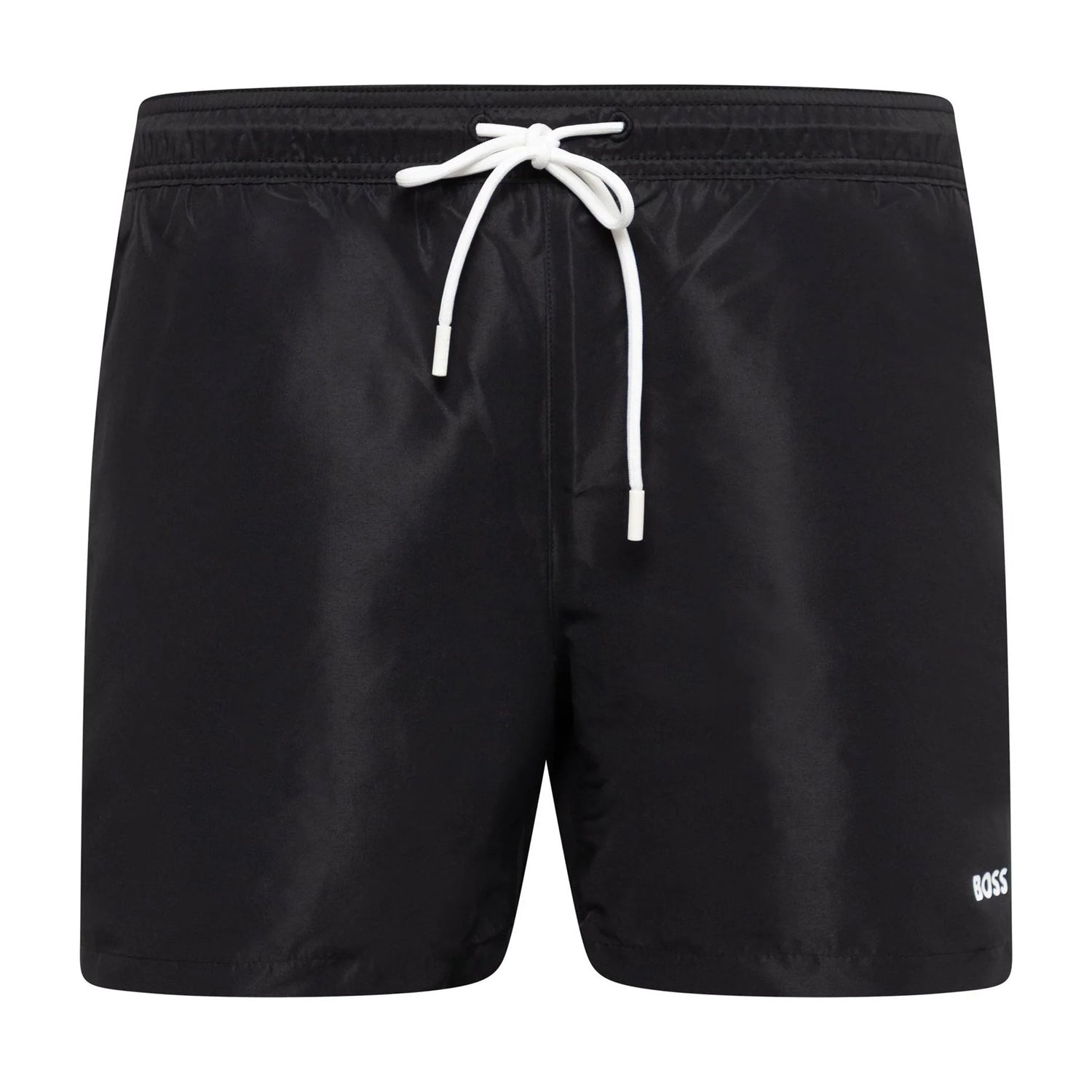 Black - Front - Boss Mens Taped Swimming Trunks