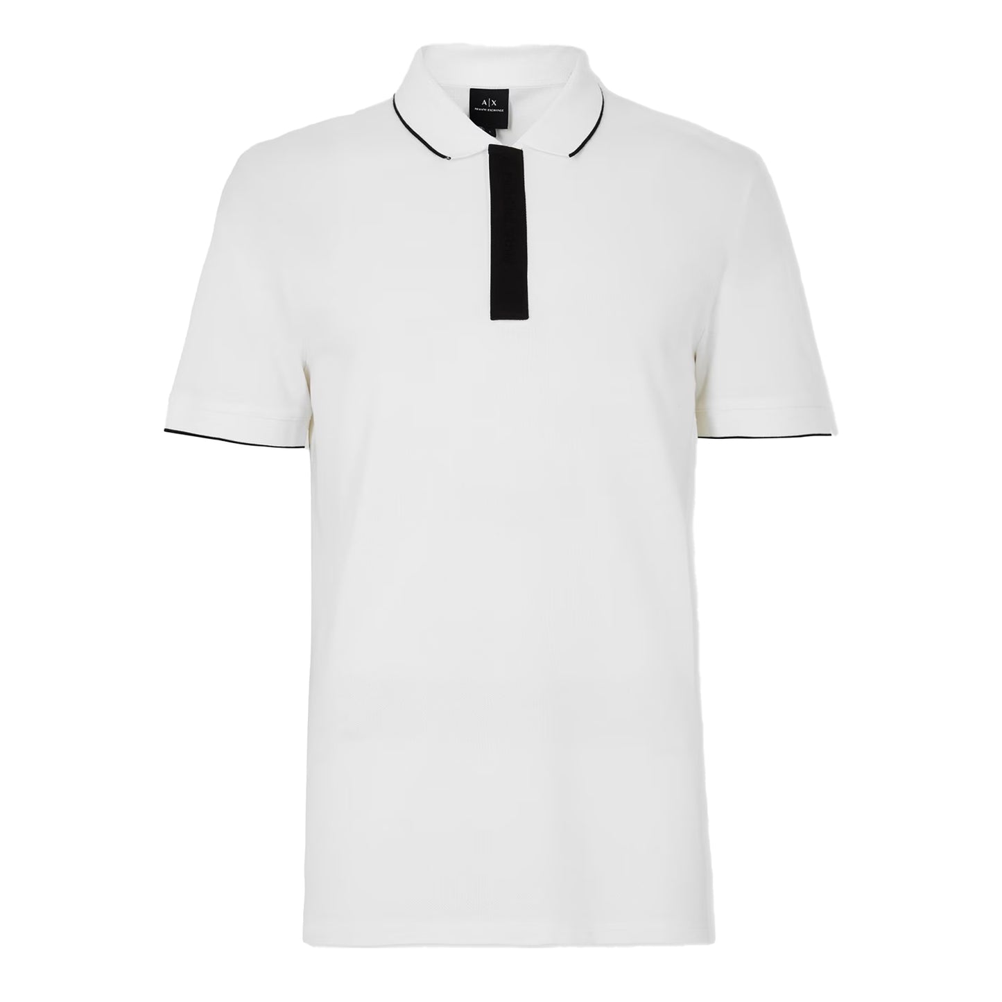 White - Front - Armani Exchange Mens Stripe Short-Sleeved Polo Shirt