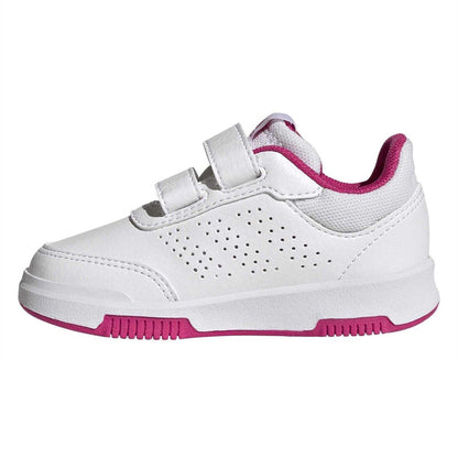White-Magenta-Core Black - Back - Adidas Childrens-Kids Tensaur Sport 2.0 3 Stripes Hook and Loop Shoes