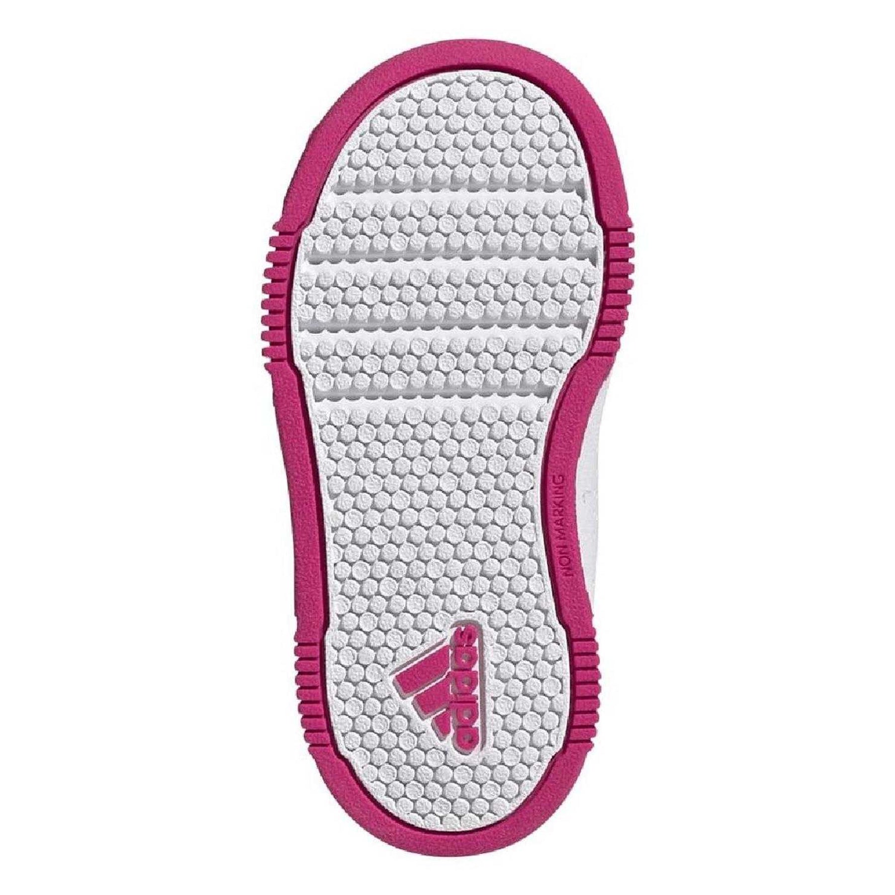 White-Magenta-Core Black - Lifestyle - Adidas Childrens-Kids Tensaur Sport 2.0 3 Stripes Hook and Loop Shoes