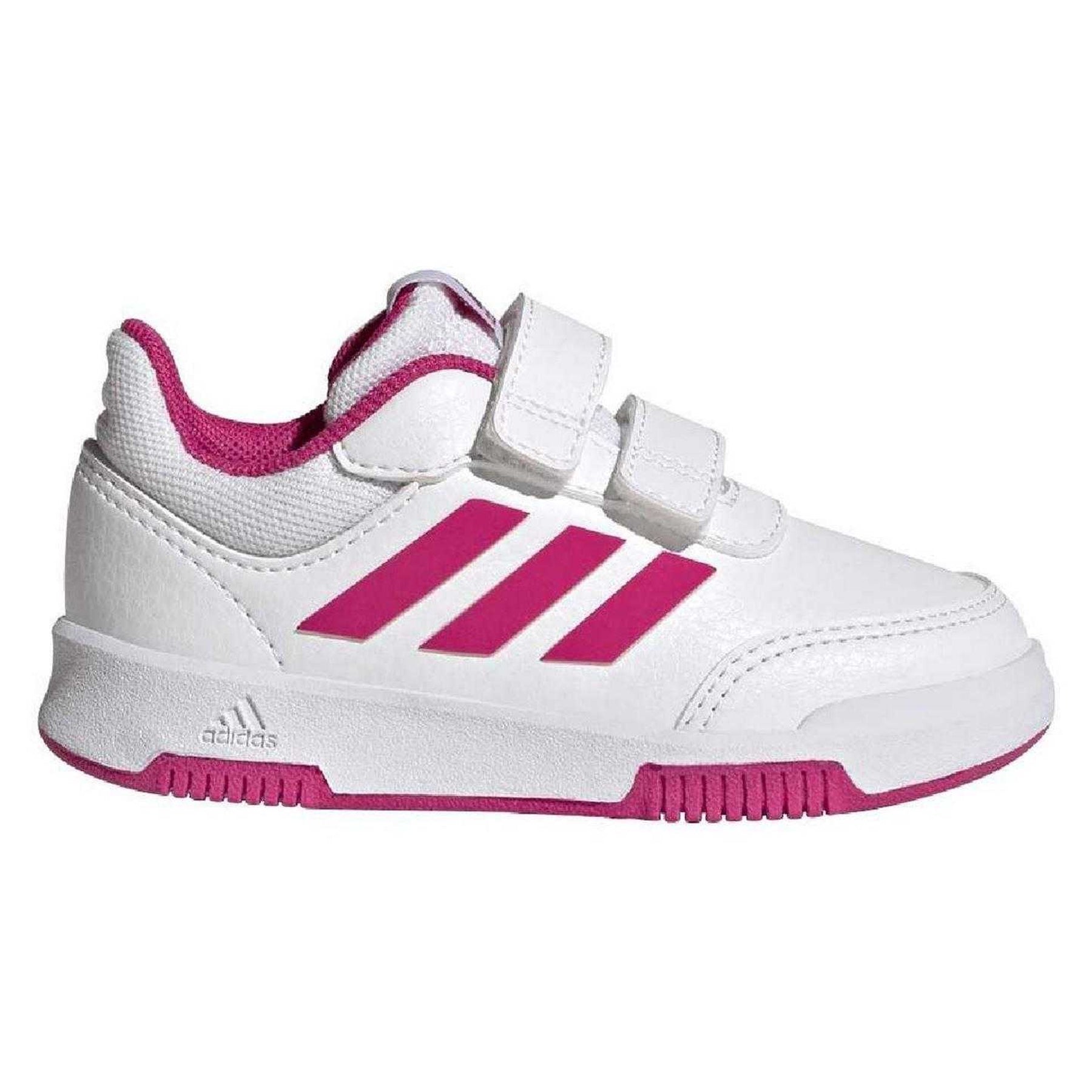 White-Magenta-Core Black - Front - Adidas Childrens-Kids Tensaur Sport 2.0 3 Stripes Hook and Loop Shoes