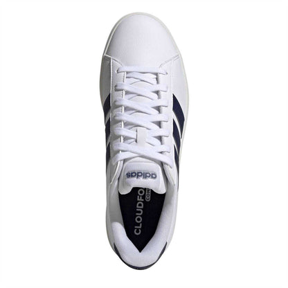 White - Lifestyle - Adidas Unisex Adult Grand Court Flat Trainers