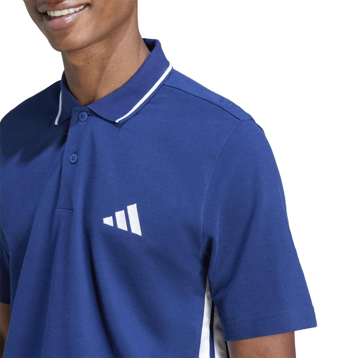 Dark Blue-White - Lifestyle - Adidas Mens Breathable Polo Shirt
