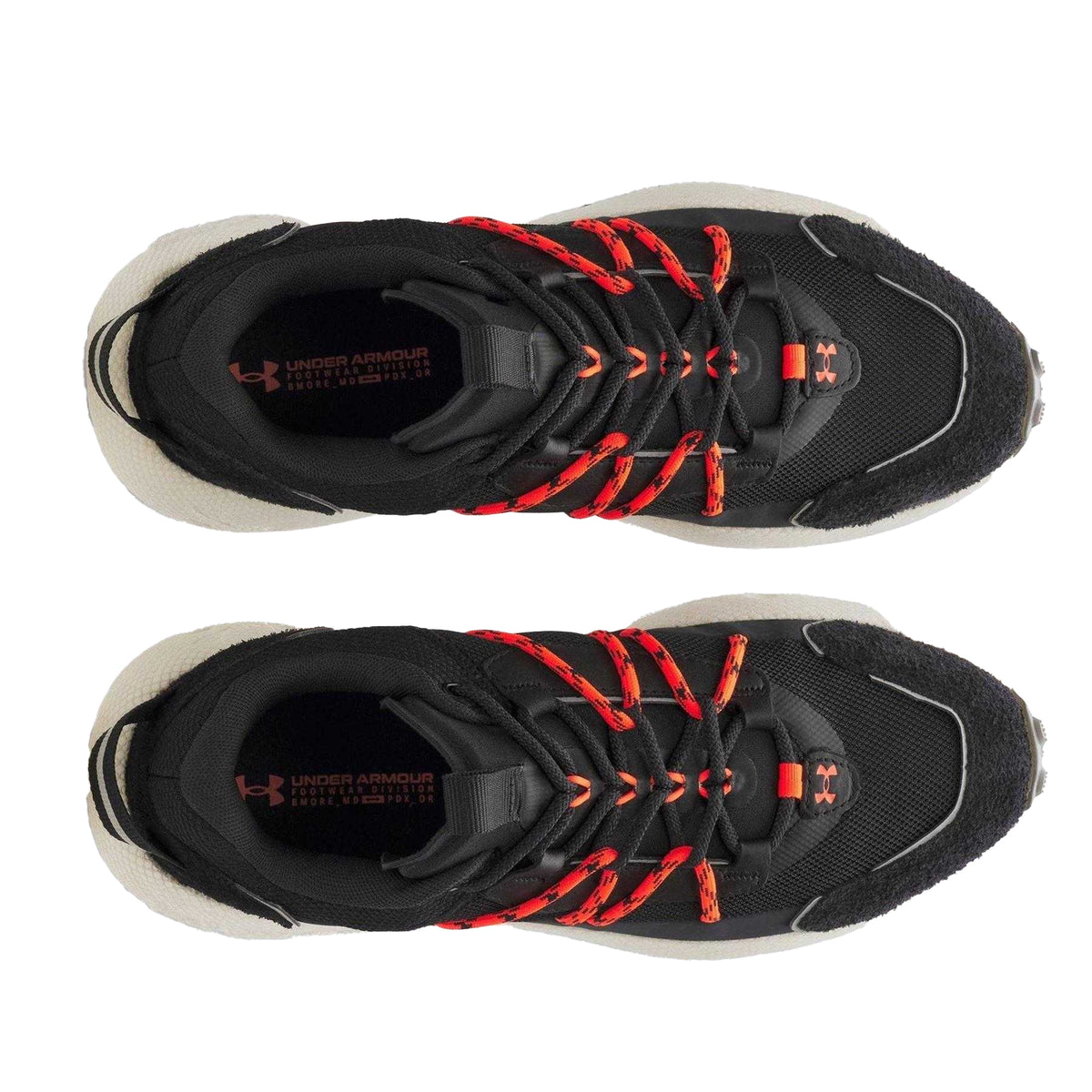 Black - Side - Under Armour Mens Fat Tire Venture Suede Hiking Shoes