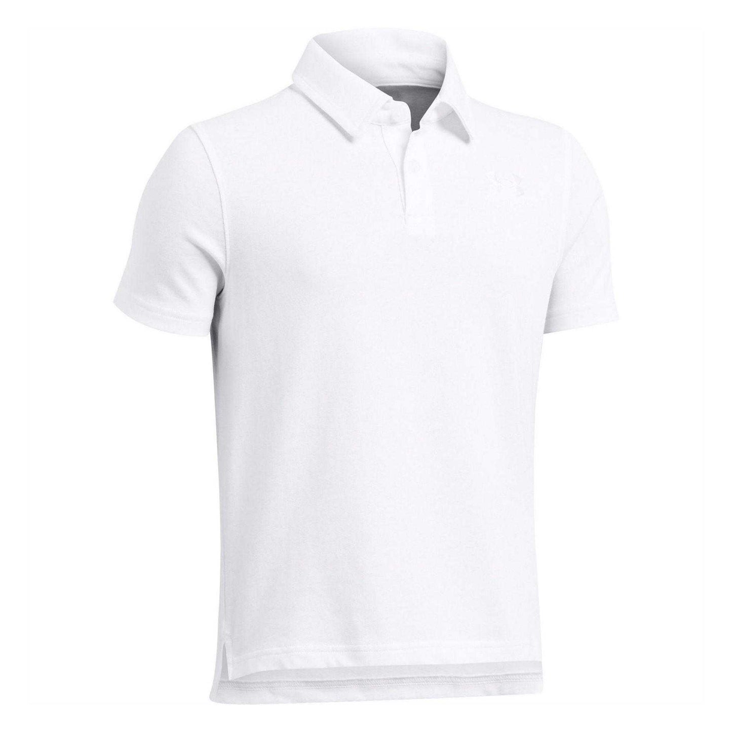 White - Side - Under Armour Boys Icon Polo Shirt