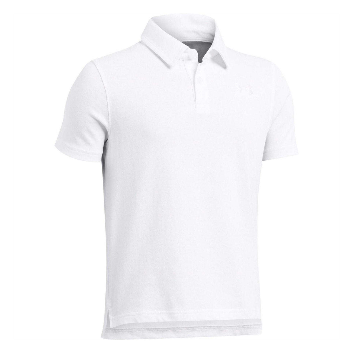 White - Side - Under Armour Boys Icon Polo Shirt