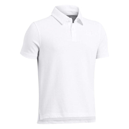 White - Side - Under Armour Boys Icon Polo Shirt