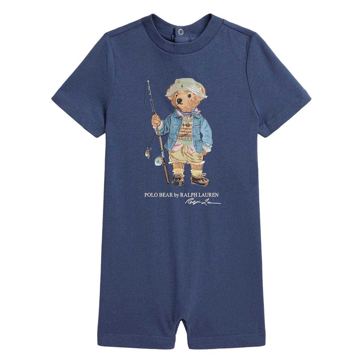 Royal Blue - Front - Ralph Lauren Baby Bear Romper