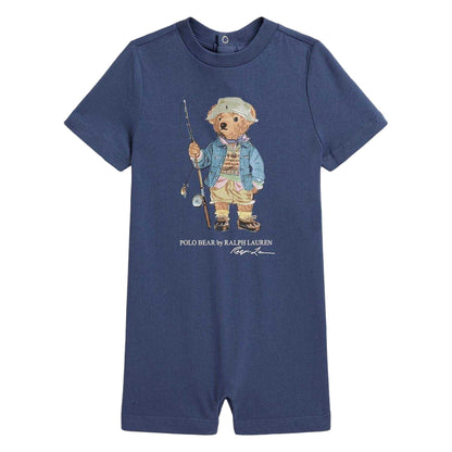 Royal Blue - Front - Ralph Lauren Baby Bear Romper