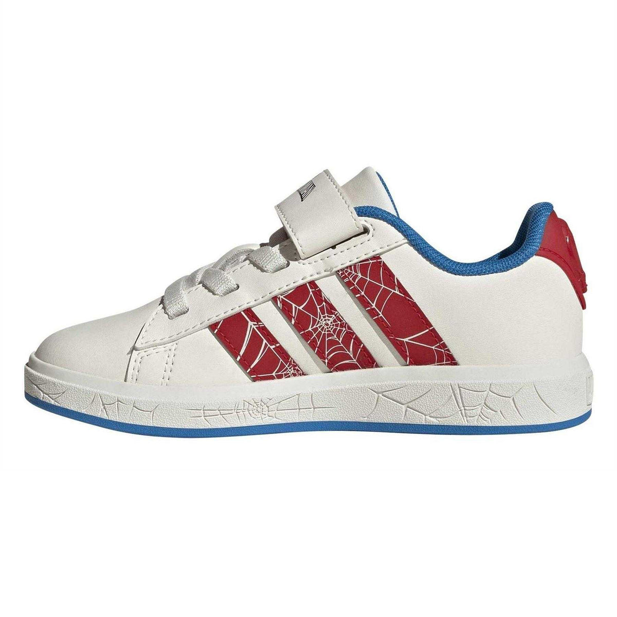 Cloud White - Side - Adidas Childrens-Kids Grand Court Spider-Man Trainers