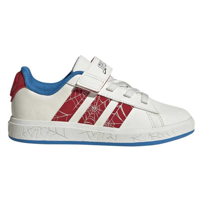 Cloud White - Front - Adidas Childrens-Kids Grand Court Spider-Man Trainers