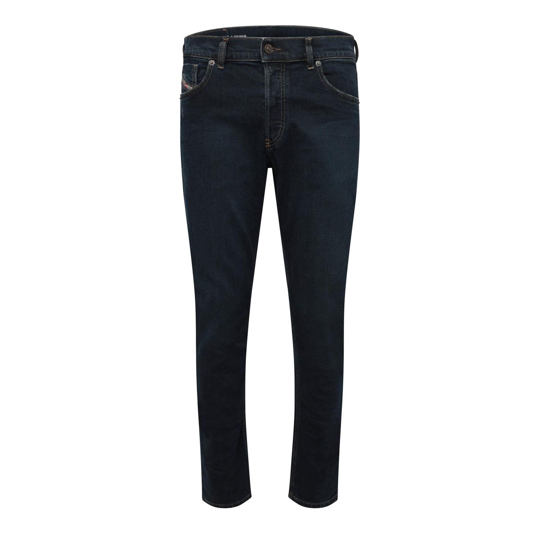 Blue Denim - Front - Diesel Mens 1995 D-Sark Denim Straight Leg Jeans