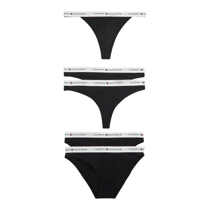 Black - Front - Tommy Hilfiger Womens-Ladies Underwear (Pack of 5)