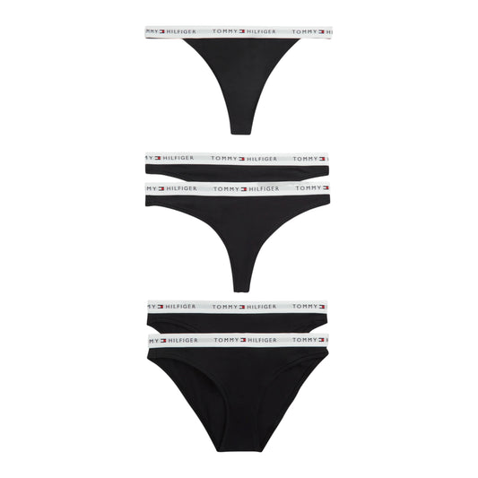 Black - Front - Tommy Hilfiger Womens-Ladies Underwear (Pack of 5)