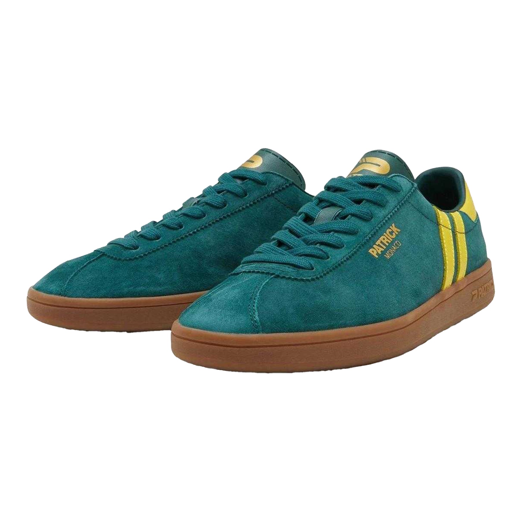 Green-Yellow - Lifestyle - Patrick Mens Monaco Suede Cupsole Trainers