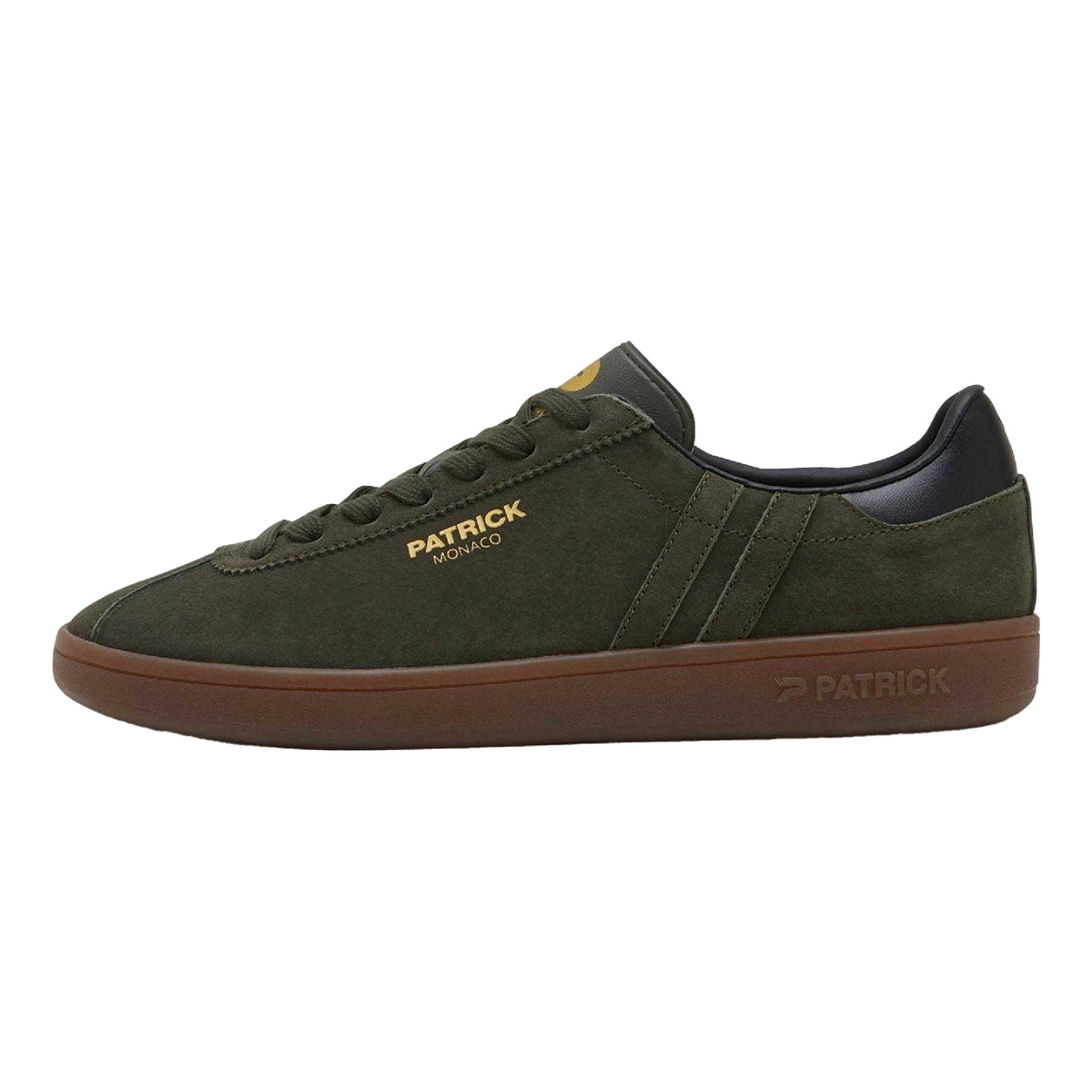 Olive-Black - Lifestyle - Patrick Mens Monaco Suede Cupsole Trainers