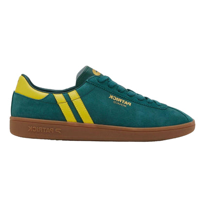 Green-Yellow - Front - Patrick Mens Monaco Suede Cupsole Trainers
