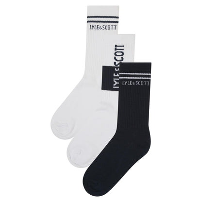 Blue - Front - Lyle & Scott Childrens-Kids Sport Socks (Pack of 3)