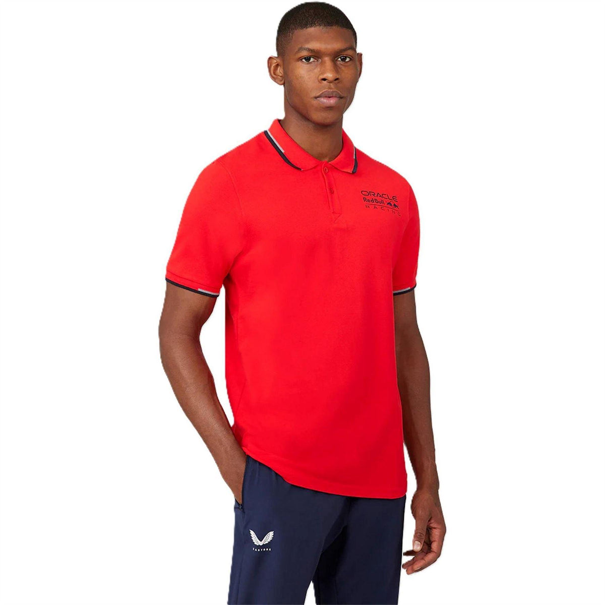Flame Scarlet - Front - Castore Mens Oracle Red Bull Racing Polo Shirt