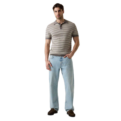 Storm-Sand - Lifestyle - Guess Mens Knitted Tailored Short-Sleeved Polo Shirt