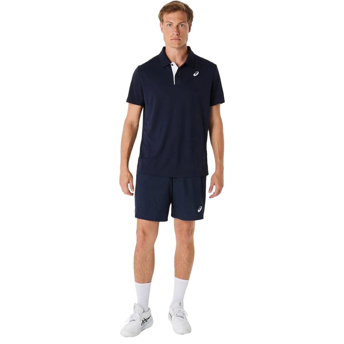 Blue - Side - Asics Mens Lightweight Tennis Polo Shirt