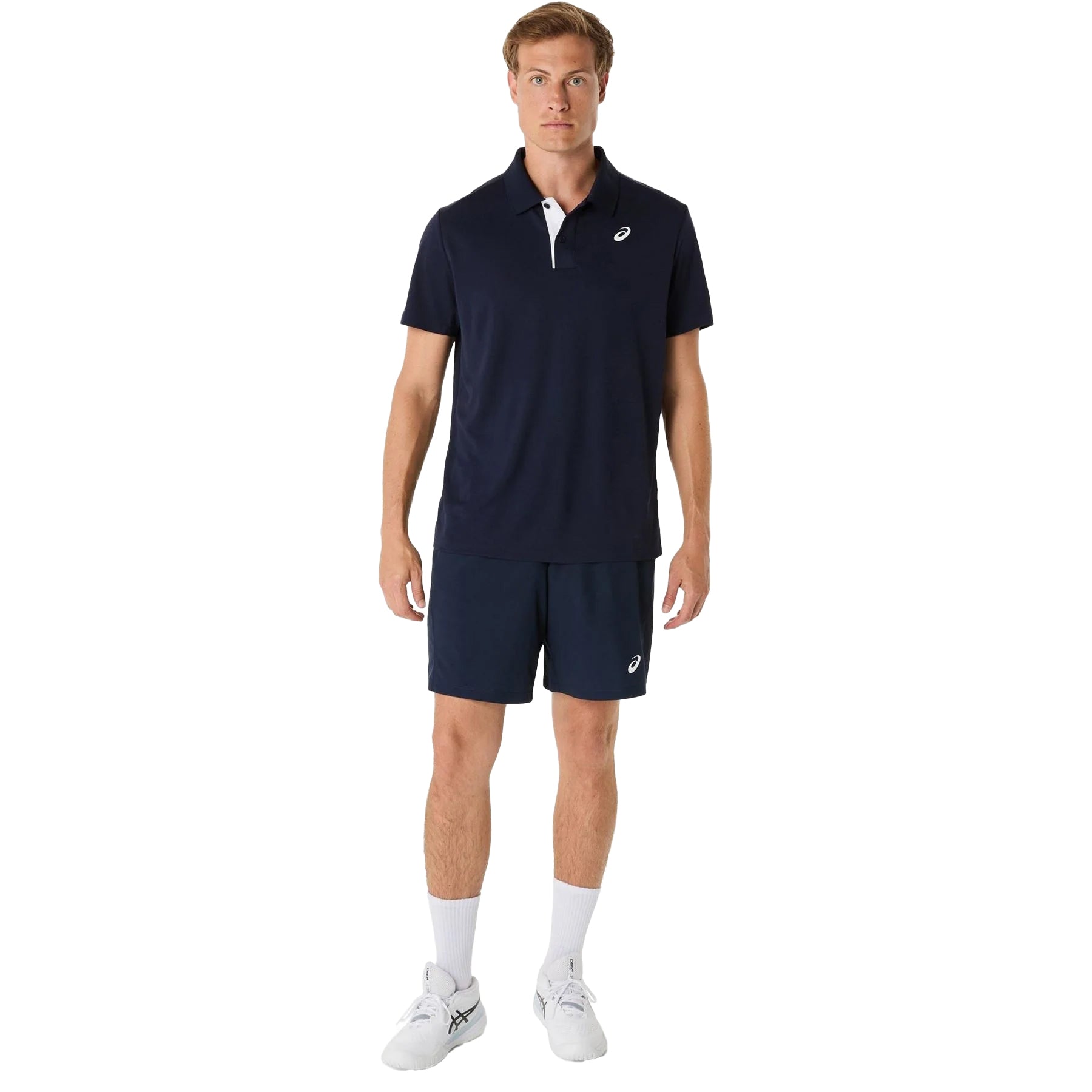 Blue - Side - Asics Mens Lightweight Tennis Polo Shirt