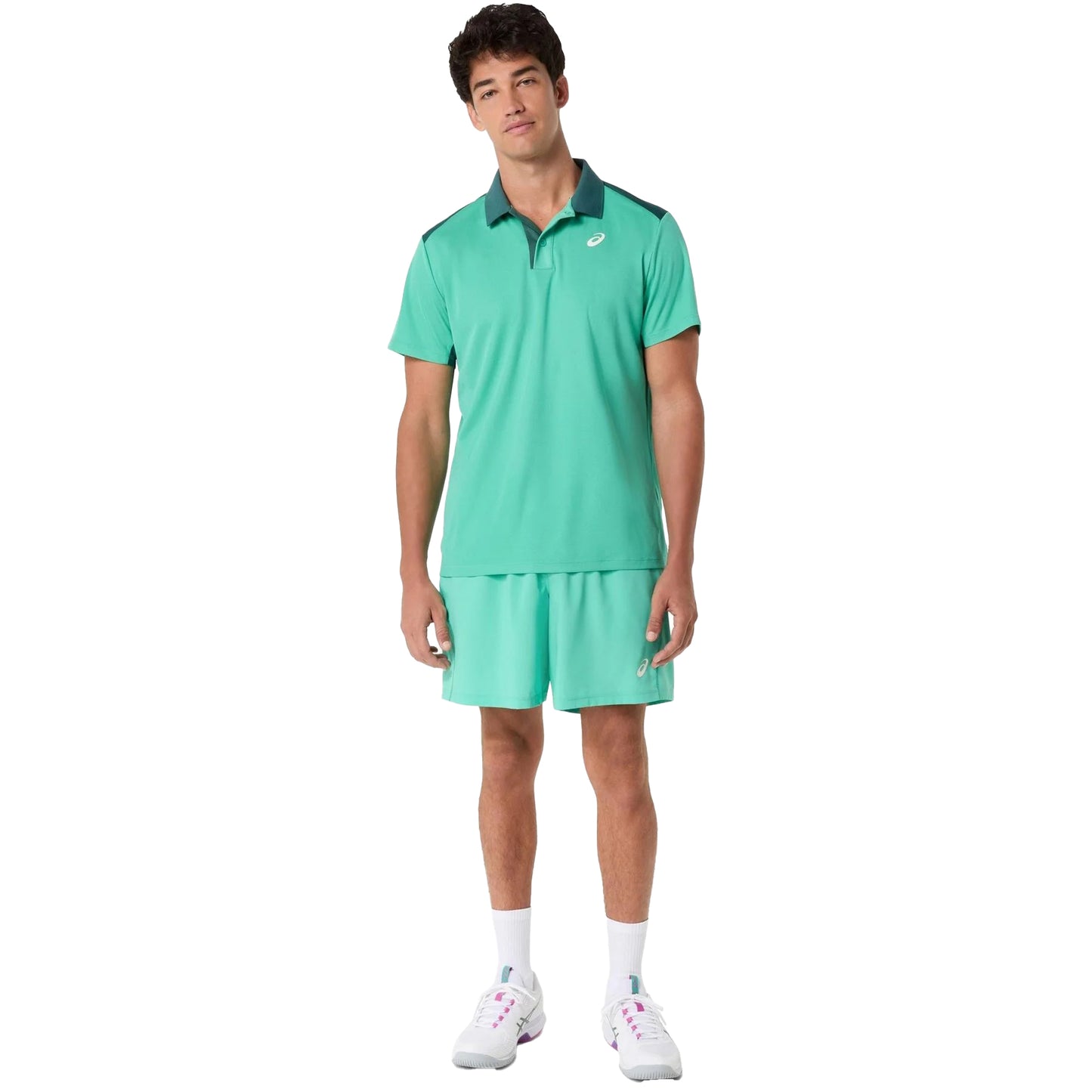 Green - Side - Asics Mens Lightweight Tennis Polo Shirt