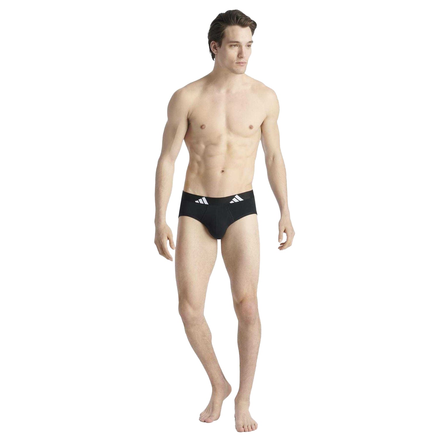 Black - Pack Shot - Adidas Mens Active Flex Briefs (Pack of 2)