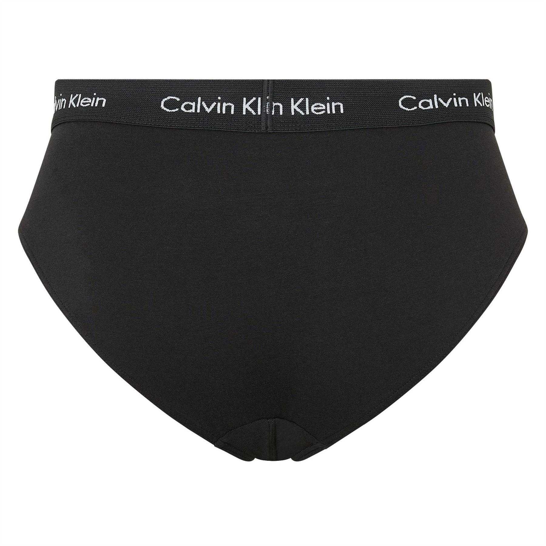 Black-Grey-Blue - Back - Calvin Klein Mens Cotton Blend Briefs (Pack of 3)