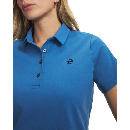 Aegean Blue - Side - Under Armour Womens-Ladies Armourdry Regular Golf Polo Shirt