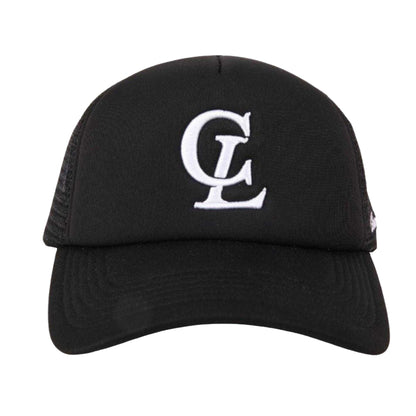 White-Black - Side - Common Lines Mens Monogram Trucker Cap