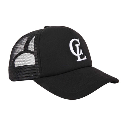 White-Black - Front - Common Lines Mens Monogram Trucker Cap