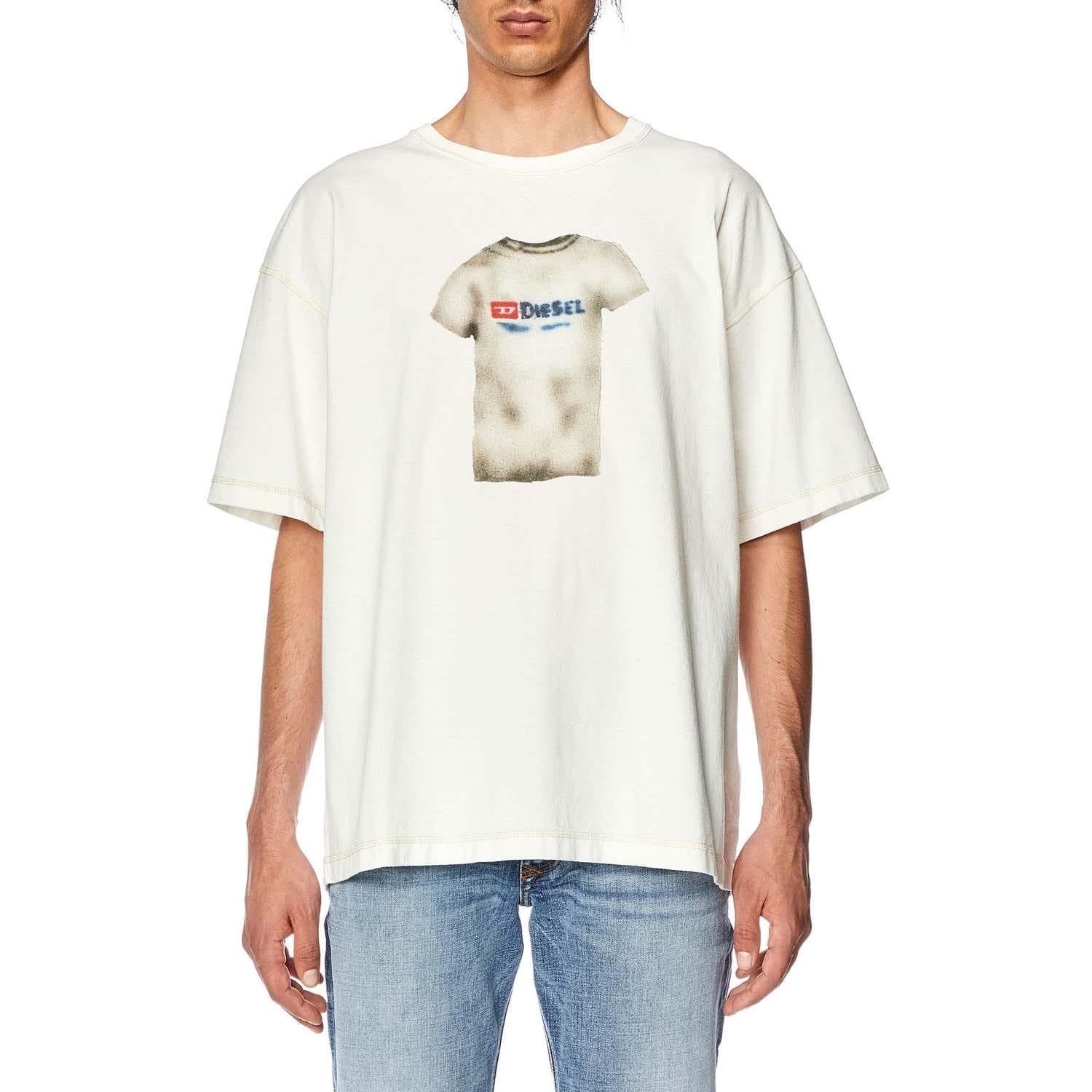 White - Front - Diesel Mens T-Boxt-N12 T-Shirt