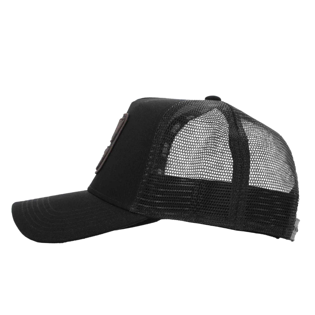 Black - Side - Societe Noir Mens Box Logo Trucker Cap