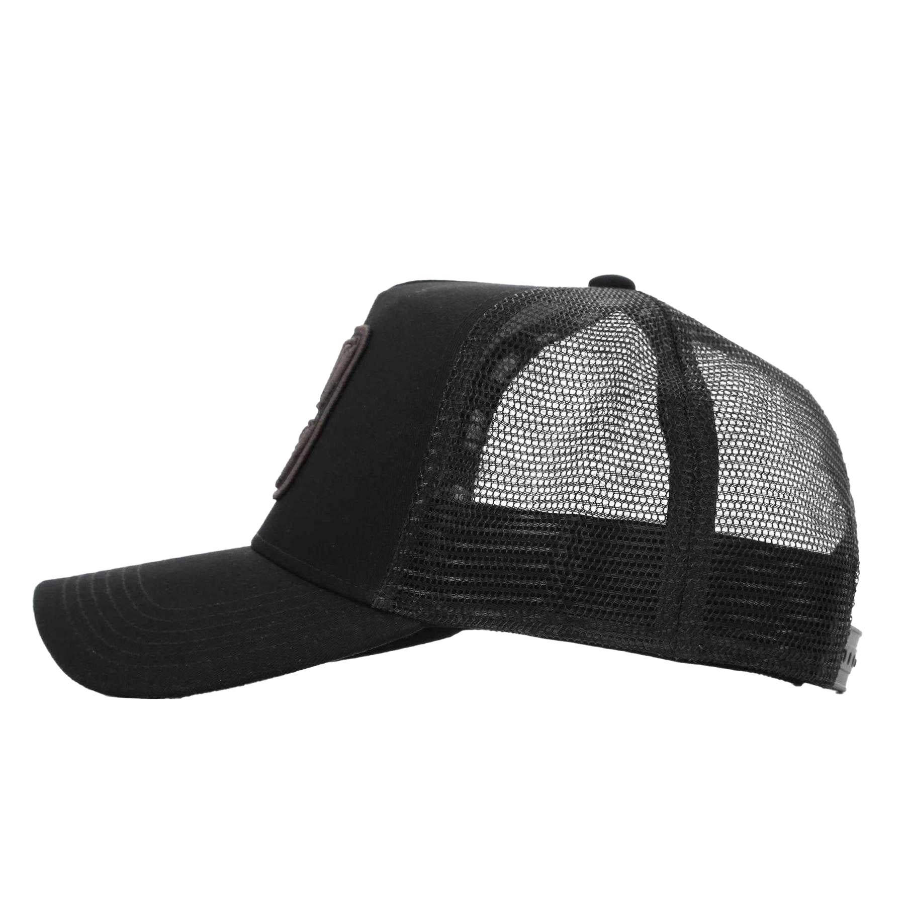 Black - Side - Societe Noir Mens Box Logo Trucker Cap