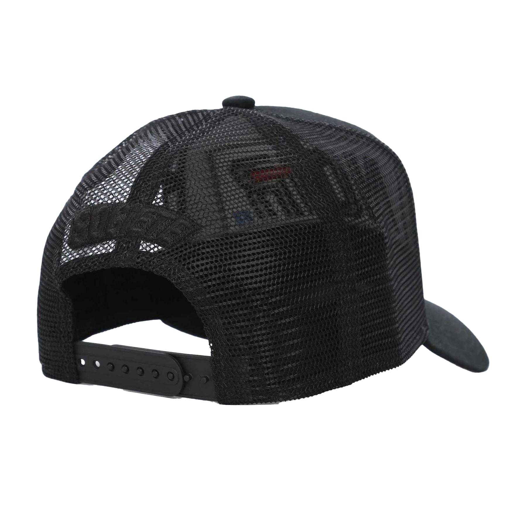 Black - Back - Societe Noir Mens Vitesse Embroidered Logo Trucker Cap