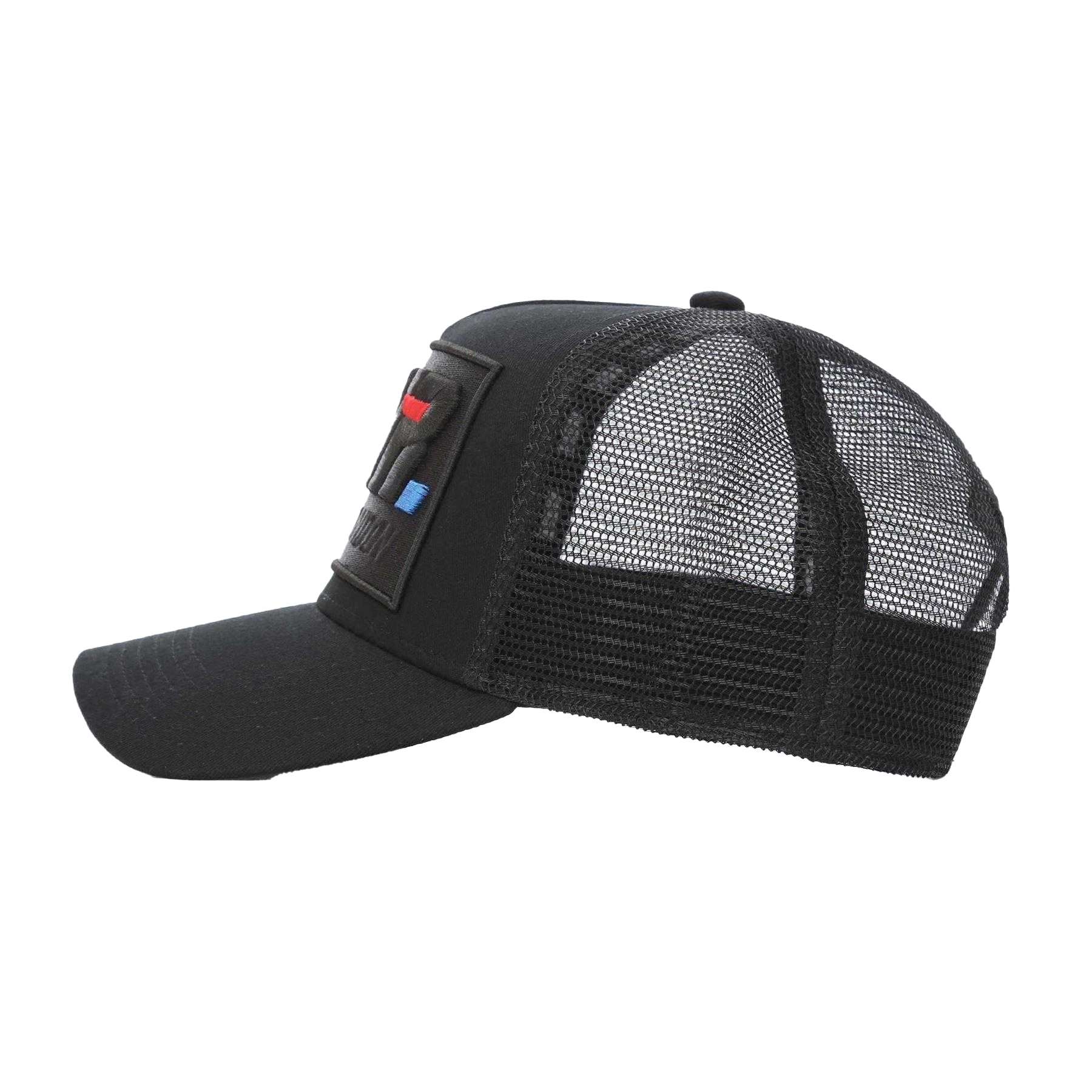 Black - Side - Societe Noir Mens Vitesse Embroidered Logo Trucker Cap
