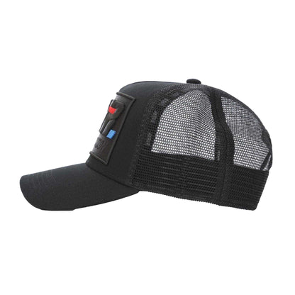 Black - Side - Societe Noir Mens Vitesse Embroidered Logo Trucker Cap