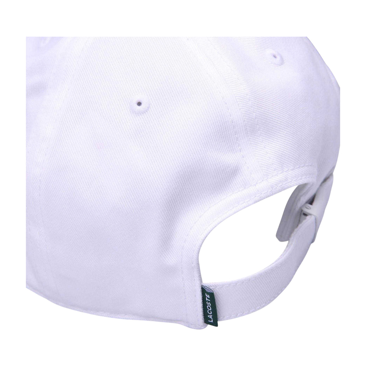 White - Side - Lacoste Mens Embroidered Logo Dad Hat