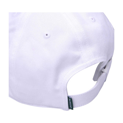 White - Side - Lacoste Mens Embroidered Logo Dad Hat