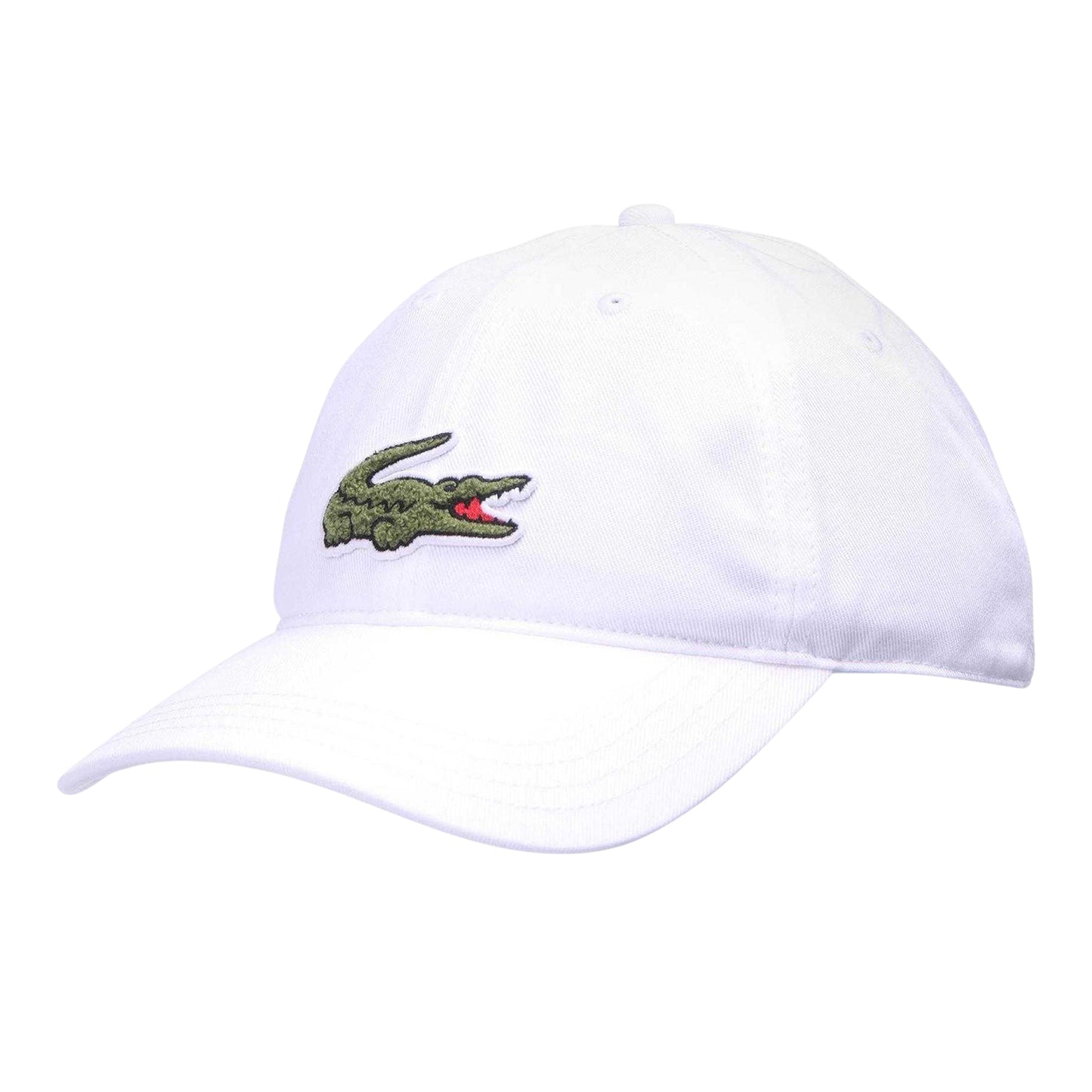White - Front - Lacoste Mens Embroidered Logo Dad Hat