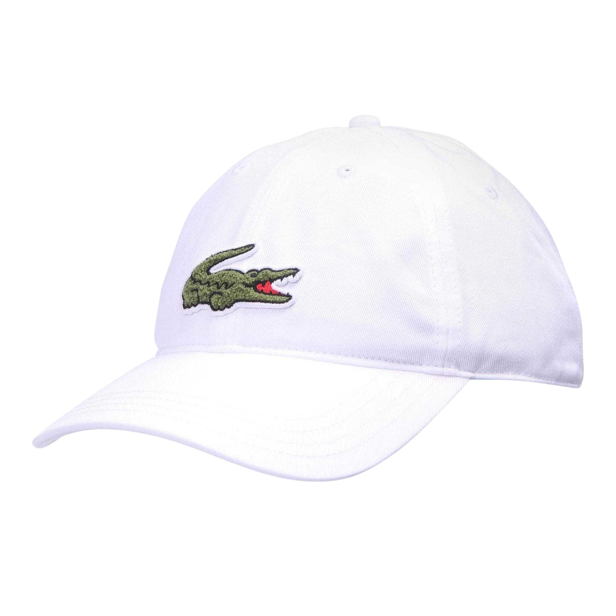 White - Front - Lacoste Mens Embroidered Logo Dad Hat