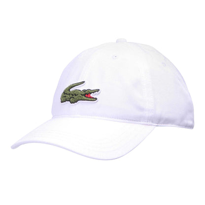 White - Front - Lacoste Mens Embroidered Logo Dad Hat