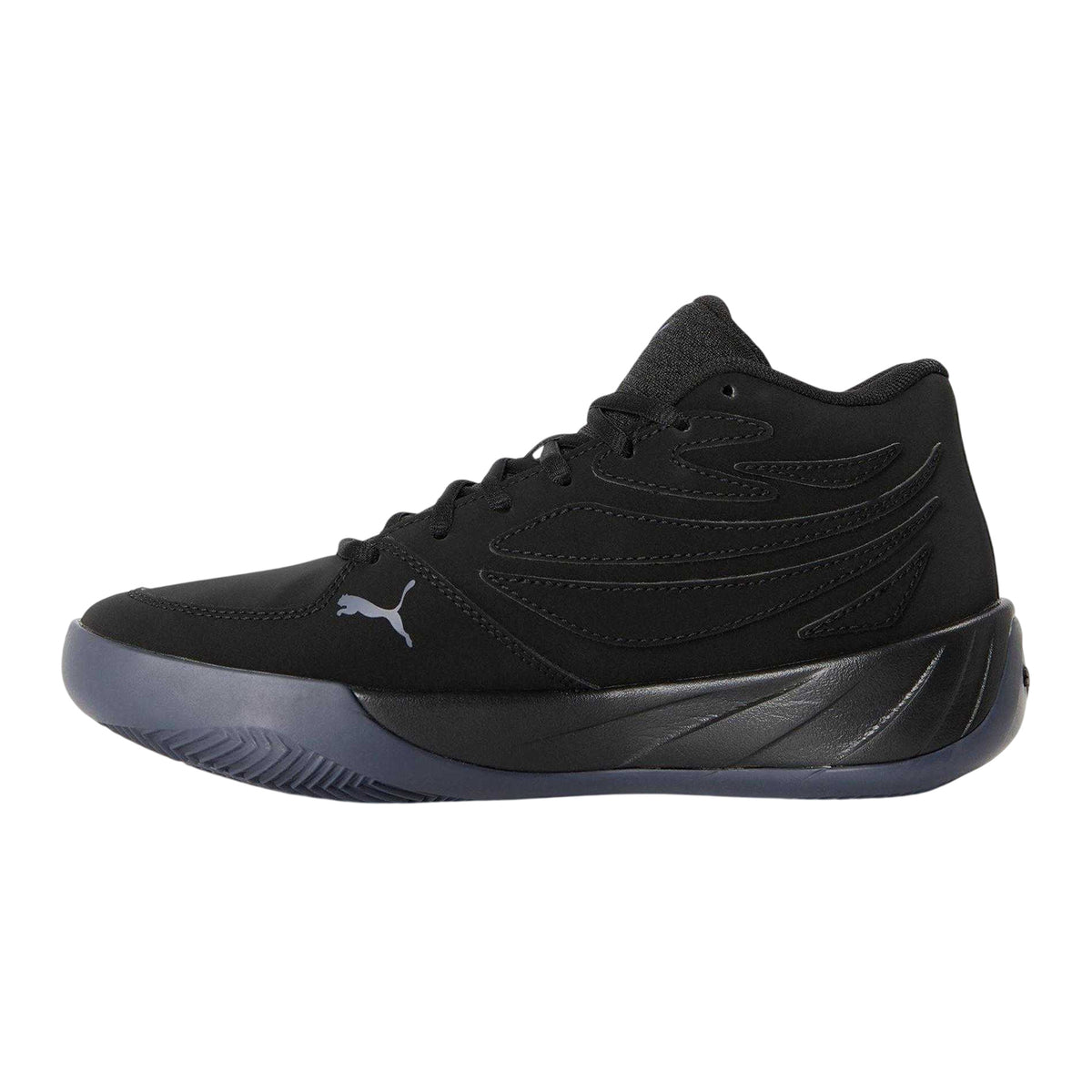 Black - Side - Puma Childrens-Kids Court Trainers