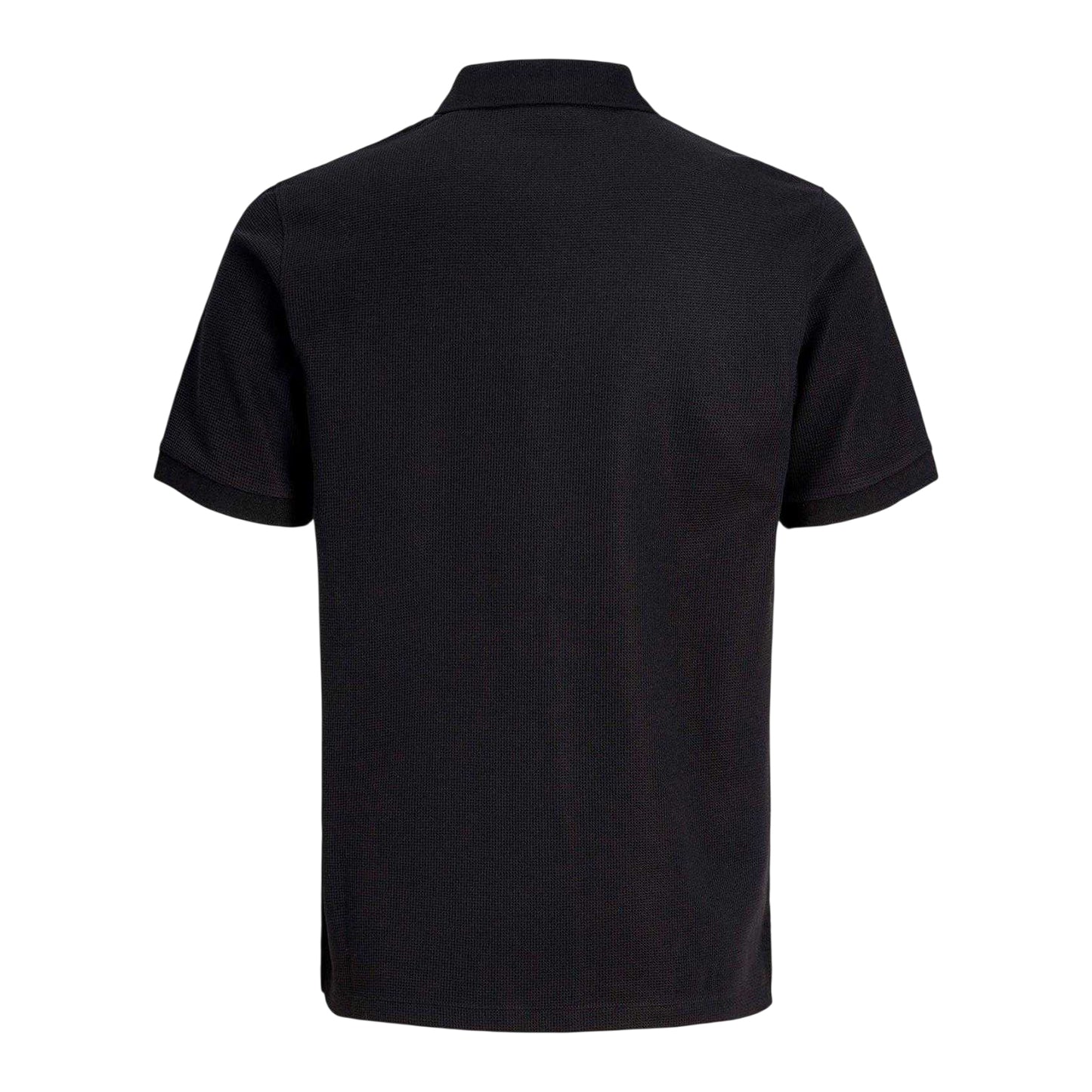 Black - Back - Jack And Jones Mens Austin Waffle Polo Shirt